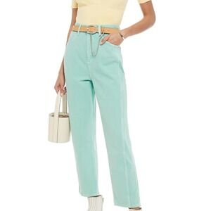 273 Sandro Paris Mickey Mint Green Baggy Straight Mom Jeans FR 36 US 4